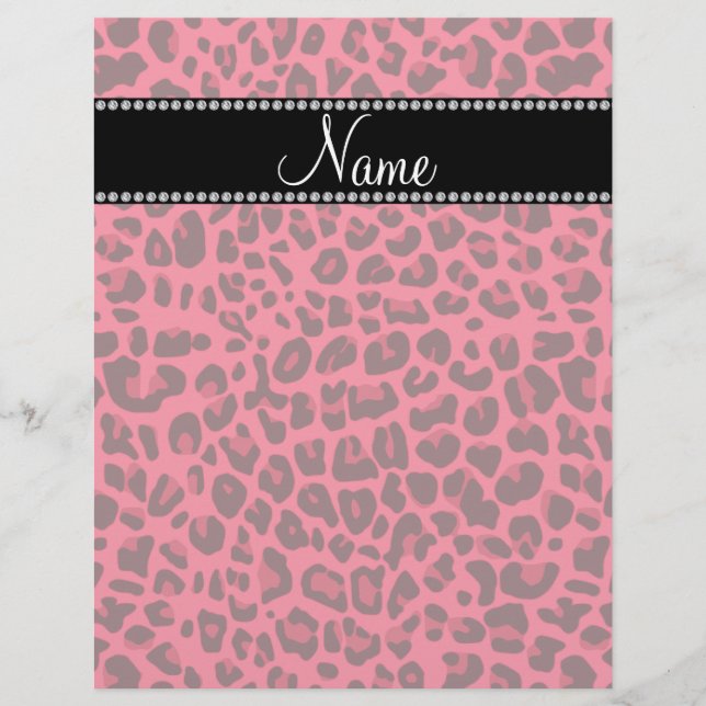 Personlig namn rosa leopard mönster (Framsida)