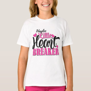 Personlig NAMN Rosa Liten Hjärtkrossare T Shirt