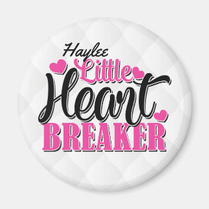 Personlig NAMN Rosa Little Heart Breaker Magnet