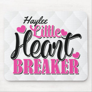 Personlig NAMN Rosa Little Heart Breaker Musmatta