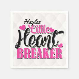Personlig NAMN Rosa Little Heart Breaker Pappersservett