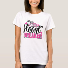 Personlig NAMN Rosa Little Heart Breaker T Shirt