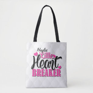 Personlig NAMN Rosa Little Heart Breaker Tygkasse