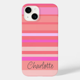 Personlig Namn Rosa Stripe-skript