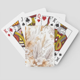 Personlig Namn Rustic Chic Bohemian Wildblommor Casinokort