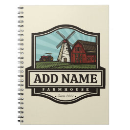 Personlig NAMN Rustic Farmhouse Old Kvarn Anteckningsbok