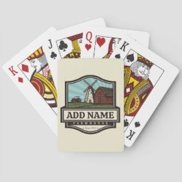 Personlig NAMN Rustic Farmhouse Old Kvarn Casinokort