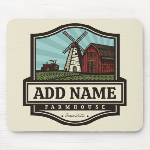 Personlig NAMN Rustic Farmhouse Old Kvarn Musmatta