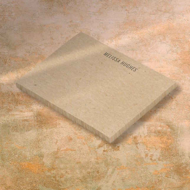 Personlig Namn Rustic Kraft Boho Chic Post-it Block (Personalized Name Rustic Kraft Boho Chic Post-it Notes)