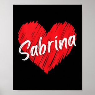 Personlig Namn Sabrina I Kärlek Sabrina Heart Vin Poster