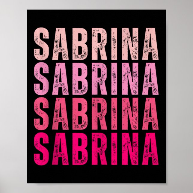 Personlig Namn Sabrina I Kärlek Sabrina Vintage Poster (Framsidan)