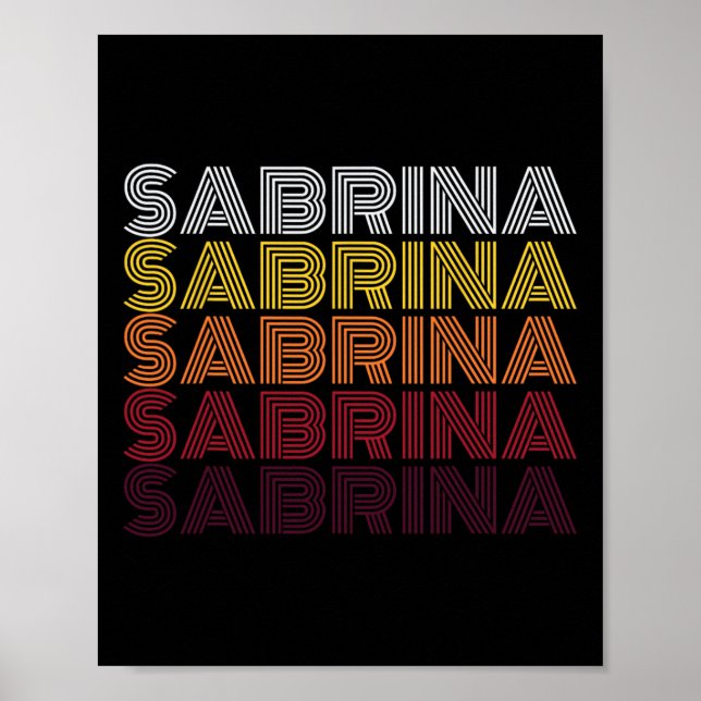 Personlig Namn Sabrina Vintage Sabrina Retro Poster (Framsidan)