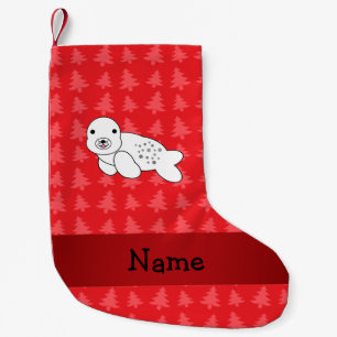 Personlig namn sälröd julgranar liten julstrumpa