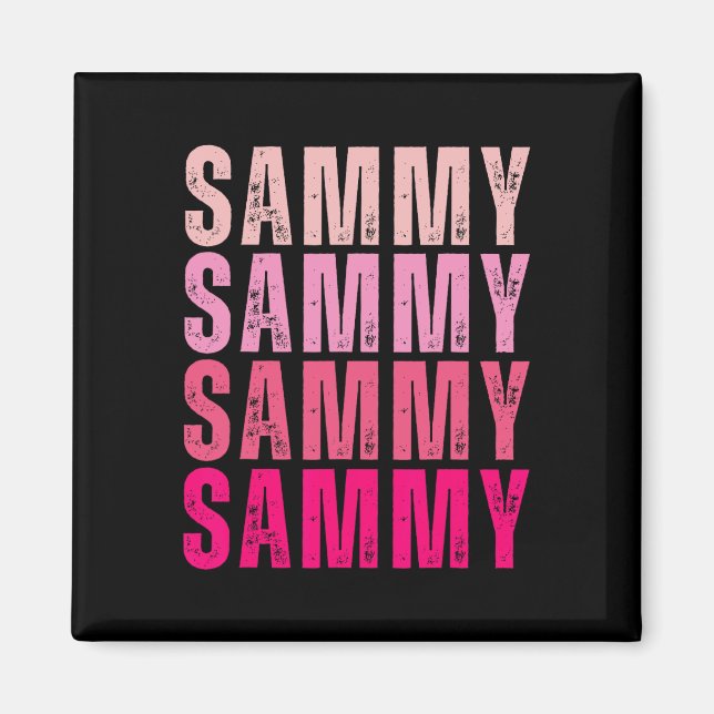 Personlig Namn Sammy I Kärlek Sammy Vintage Magnet (Framsidan)