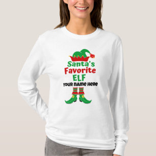 Personlig Namn Santa's Favorite Elf T-Shirt
