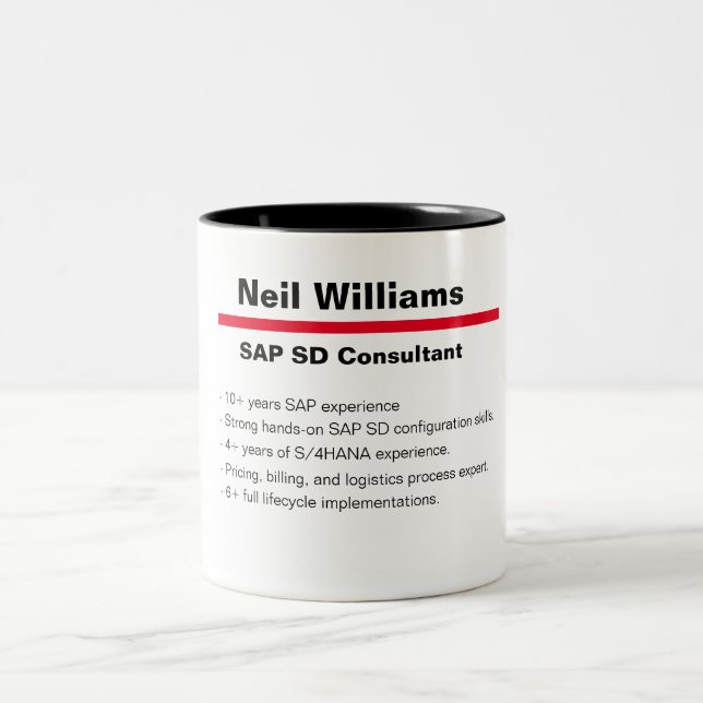 Personlig Namn SAP Consultant definition Två-Tonad Mugg (Center)