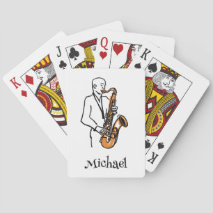 Personlig Namn Saxofonspelare – Musikälskare Casinokort