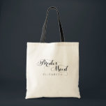 Personlig Namn Script Bridesmaid Tote Bag Tygkasse<br><div class="desc">Chic- och elegant-design utskriven Personlig Namn Script Bridesmaid Tote Bag som kan anpassas med din text. Klicka på knappen "Anpassa" och använda verktyg som är utformat för att ändra mallen. Kolla in Graphic Art Design-arkivet för andra produkter som matchar den här designen!</div>