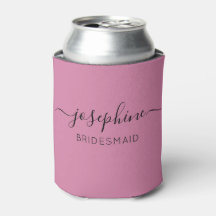Personlig Namn Script Rosa Bridesmaid