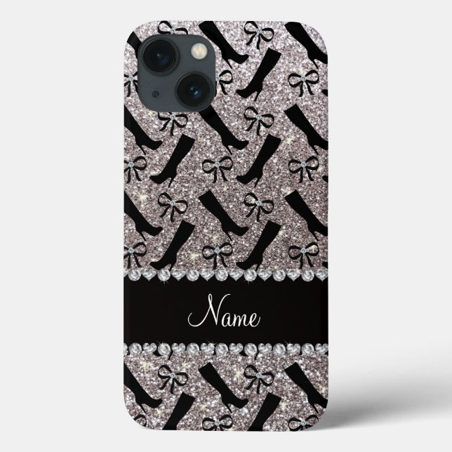 Personlig namn silver glitter, bågar (Baksida)