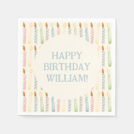 Personlig Namn Simple Birthday Candles Party Pappersservett