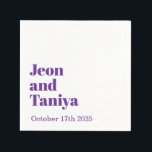 Personlig Namn Simple Modern MInimal Bröllop Pappersservett<br><div class="desc">Personlig Namn Simple Modern MInimal Bröllop Napkins lägger till ditt namn här.</div>