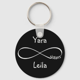 Personlig Namn Sisters Infinity Symbol Simple Nyckelring