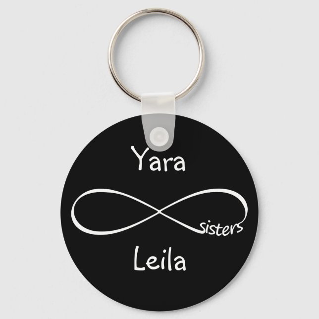 Personlig Namn Sisters Infinity Symbol Simple Nyckelring (Framsida)