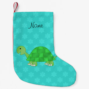 Personlig namn sköldpaddssköldpadda snöflingor liten julstrumpa