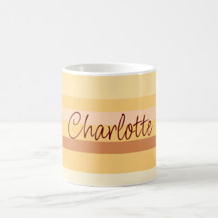 Personlig Namn Snyggt Beige Rand Kaffemugg