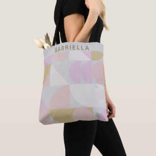 Personlig Namn Soft Pastel Geometric Chic Tygkasse