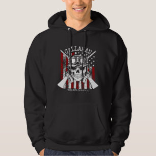 Personlig NAMN Soldat Skalle Dubbla Vapen USA Flag Hoodie