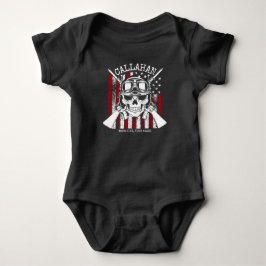 Personlig NAMN Soldier Skull Dual Guns USA flagga T Shirt