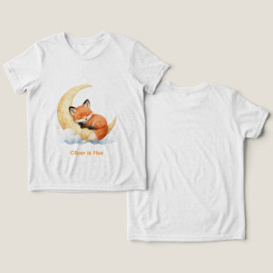 Personlig Namn Söt Baby Räv 1-årsdag Småbarn T Shirt