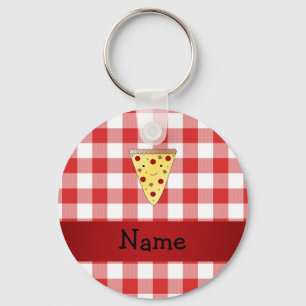 Personlig namn (söt pizza) nyckelring