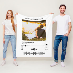 Personlig Namn Specialsång Musikspelare Foto Fleecefilt
