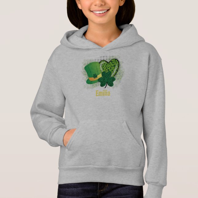 Personlig Namn St patricks day Shamrock Klöver T Shirt (Framsida)