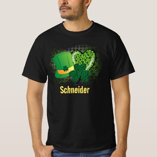 Personlig Namn St patricks day Shamrock Klöver T Shirt (Framsida)