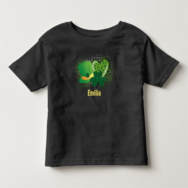 Personlig Namn St patricks day Shamrock Klöver T Shirt (Framsida)