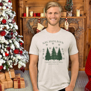 Personlig Namn Ställe matchande familjejul T Shirt