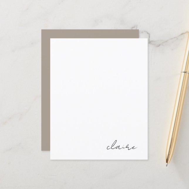 Personlig Namn Stationery Papper (Fram/Back In Situ)