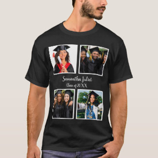 Personlig Namn Student 4 Fotokollage T Shirt