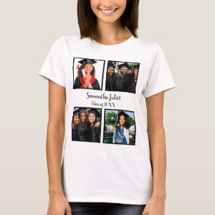 Personlig Namn Student 4 Fotokollage T Shirt