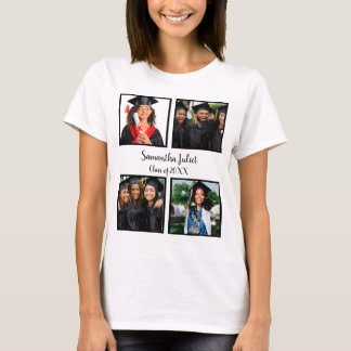 Personlig Namn Student 4 Fotokollage T Shirt