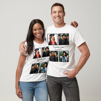 Personlig Namn Student 4 Fotokollage T Shirt