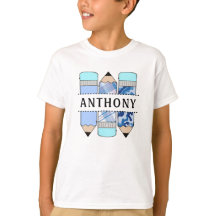 Personlig Namn Student Penna Blå T-shirt