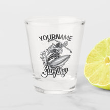 Personlig NAMN Surfer Big Wave Skeleton Surfing