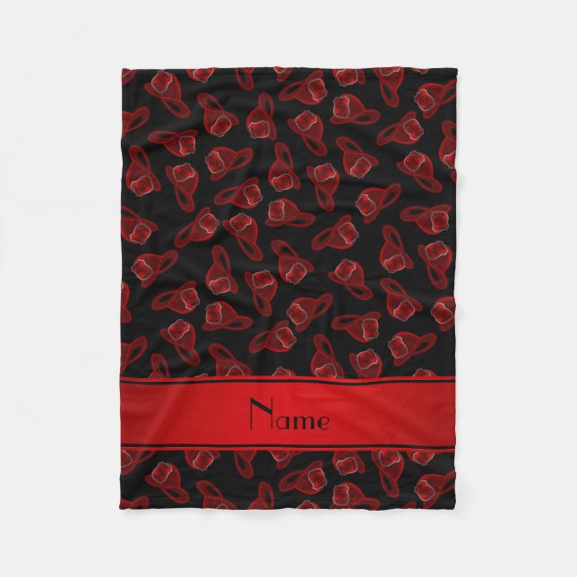 Personlig namn, svarta brandhjälmar fleecefilt (Framsidan)