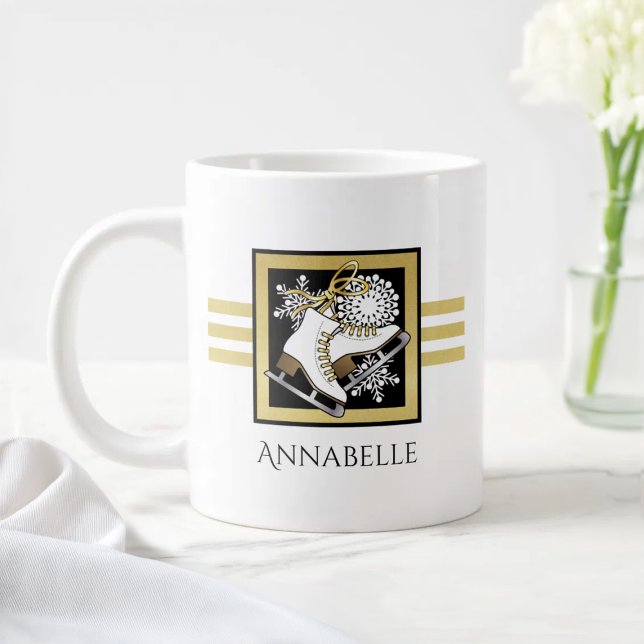 Personlig Namn Svartvit isskal från Guld Jumbo Mugg (Skapare uppladdad)