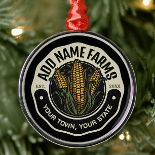 Personlig NAMN Sweet Maj Garden Farm Farmer Julgransprydnad Metall